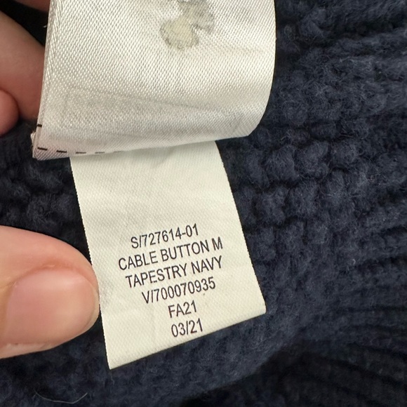 Gap Kids Navy Cable Knit Button Sweater | Size Small (6-7 Years) - Picture 5 of 5